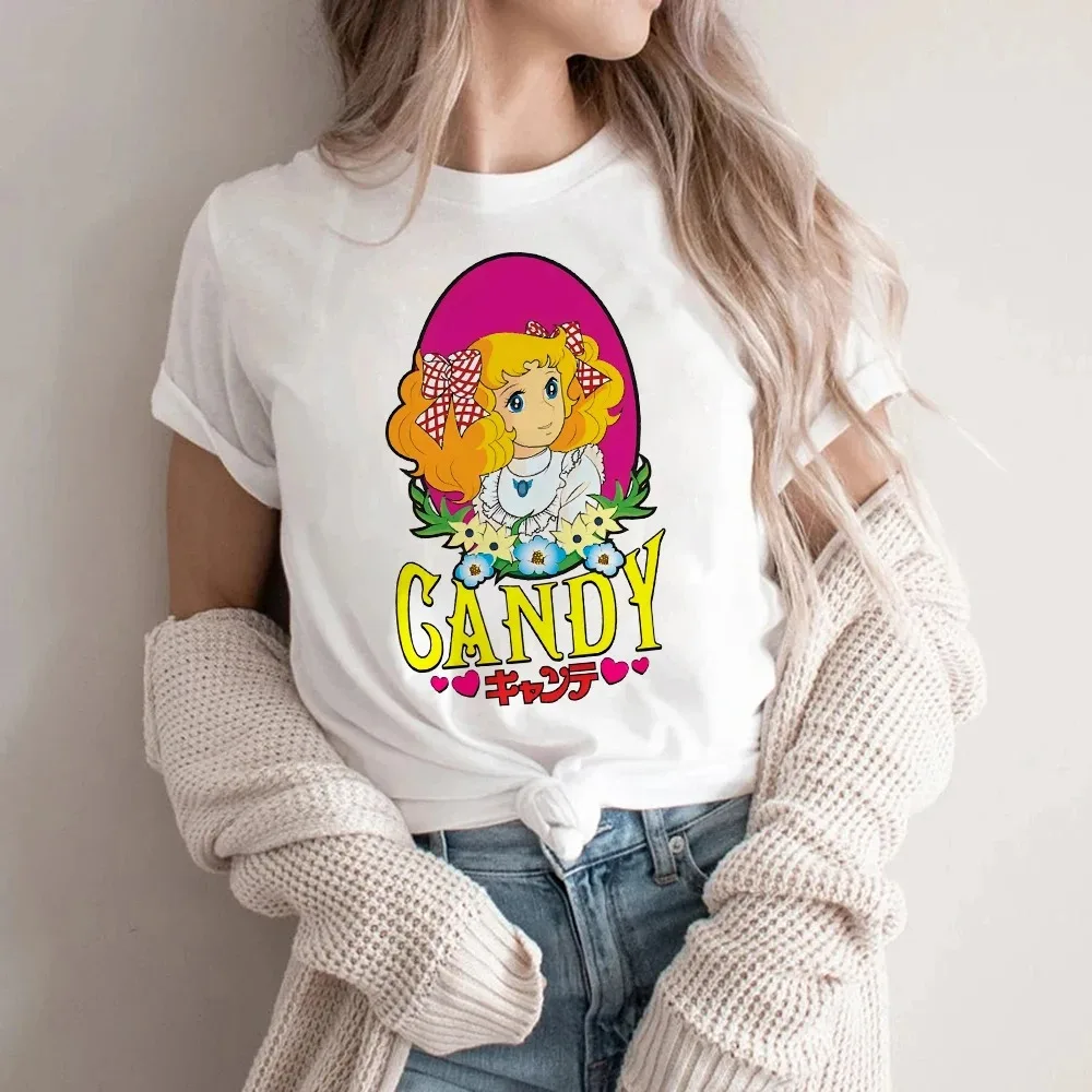 Candy Cartoon Print Streetwear T-Shirt Harajuku Kleidung Mode Mädchen T-Shirt Kurzarm Sommer Tee Lässiges Damen O-Neck Top – Detail 7