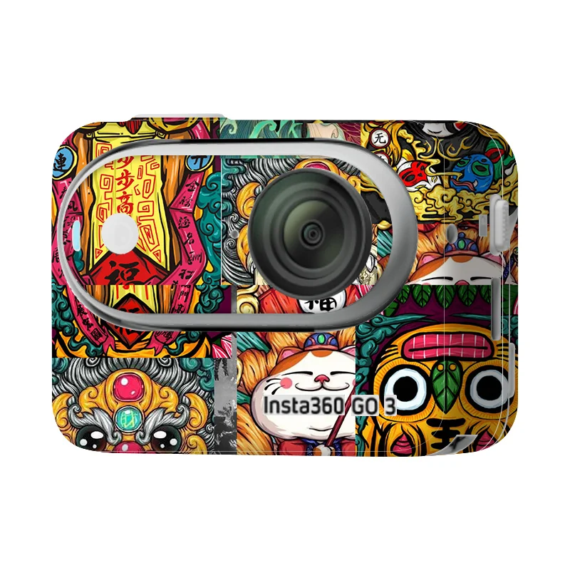المضادة للخدش فيلم الغطاء الواقي ، كاميرا الجسم الديكور ، ملصق لاصق لامع ل Insta360 GO3 ، التفاف الموضة