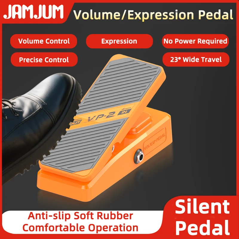 JAMJUM VP-2 Passive Volume & Expression Pedal for Guitar, No Power Supply Required, Anti-Slip Silent Foot Pedal