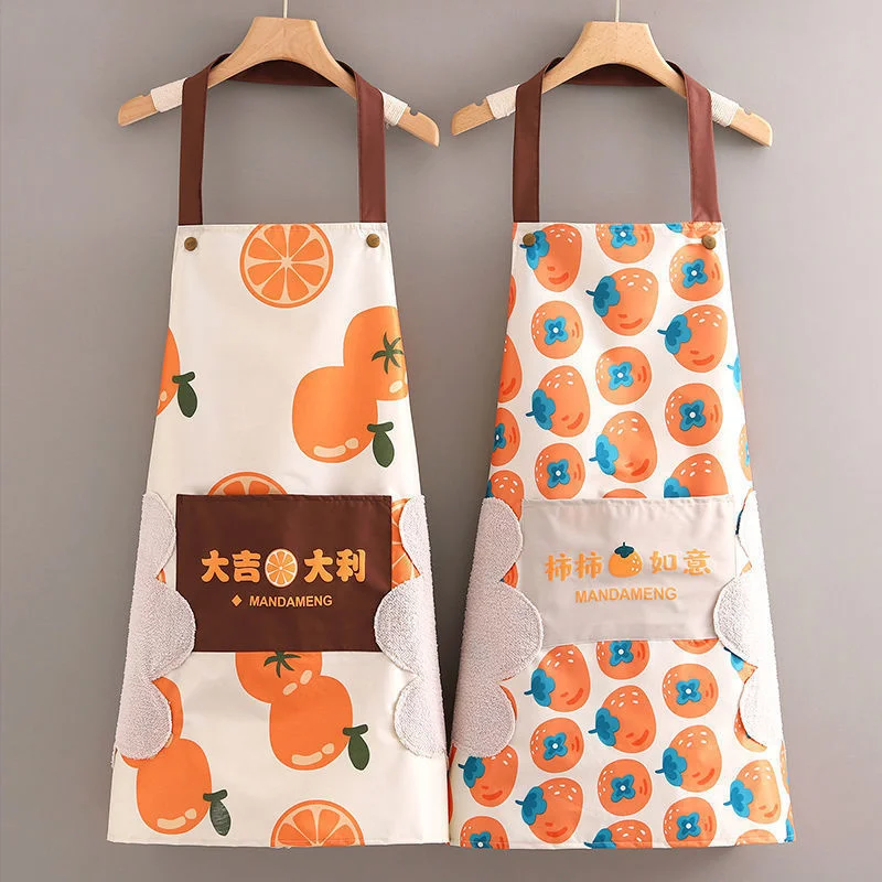 

Waterproof apron, female fashion, kitchen cooking, foreign air network, red apron, adult male working