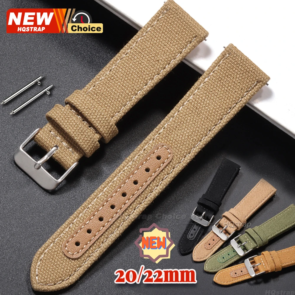 Schnellverschluss-Uhrenarmband, 20 mm, 22 mm, Nylon + Leder, Uhrenarmband für Damen und Herren, universelles Armband für Samsung, für Omega-Armband