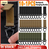 1-10 PCS Hang Buckle Nylon Strap Military Carabiners Tactical Buckle Belt Clips Keychain Camping Hanging Hooks Camping Tool