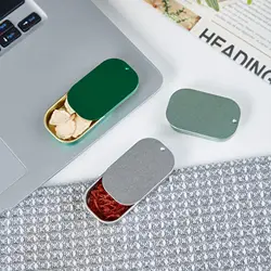 10Pc Mini Push-Pull Metal Box 8g Solid Aromatherapy Cream Storage Box Small Pill Iron Case Home Nail Jewelry Organizer Container