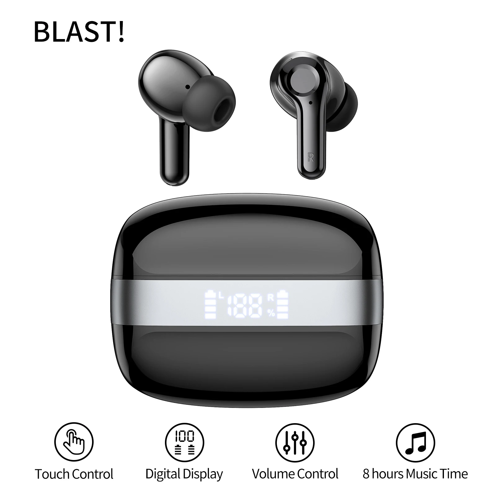 

Original Touch BLAST! i90 True Wireless Earbuds 8 hours TWS wireless headset Touch BLAST! i90 Volume control BLAST! headphone