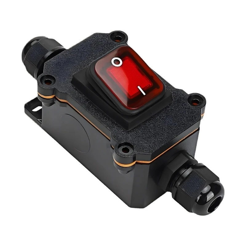 

New Inline Cord Switches Waterproof Power Cord Toggle Switches with Red LED Button Heavy Duty Outdoor Device Switches