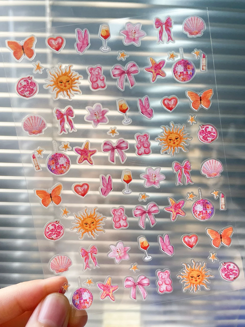 

Romantic Flower Series Pvc Nail Art Sticker Retro Lily Cherry Blossom Rose Butterfly Ultra-Thin Self-Adhesive Slider Sticker