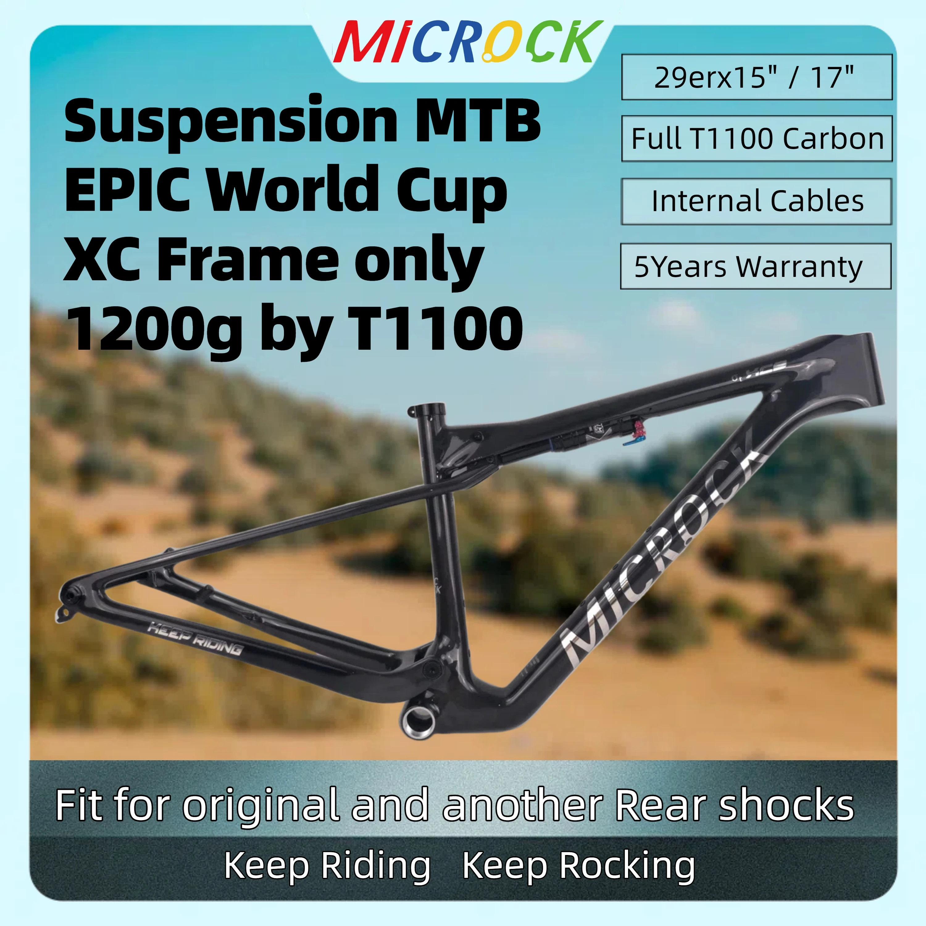 

SILVER MICROCK T1100 Full Carbon Fiber Suspension MTB Mountain Bike Frame EPIC WC XC Boost 148x1 UDH Hanger 29er 30.9mm Seatpost