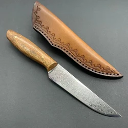 5 Inch Utility Knife With Cover 67 Layer Damascus Steel Blade Wood Handle Sharp Chef Cleaver Paring Kitchen Knives Cooking Tools