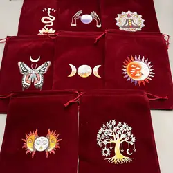 1pcs Velvet Drawstring Tarot Card Storage Bag Jewelry Cosmetic Travel Gift Bag for Holding Healing Crystals, Witchcraft Supplies