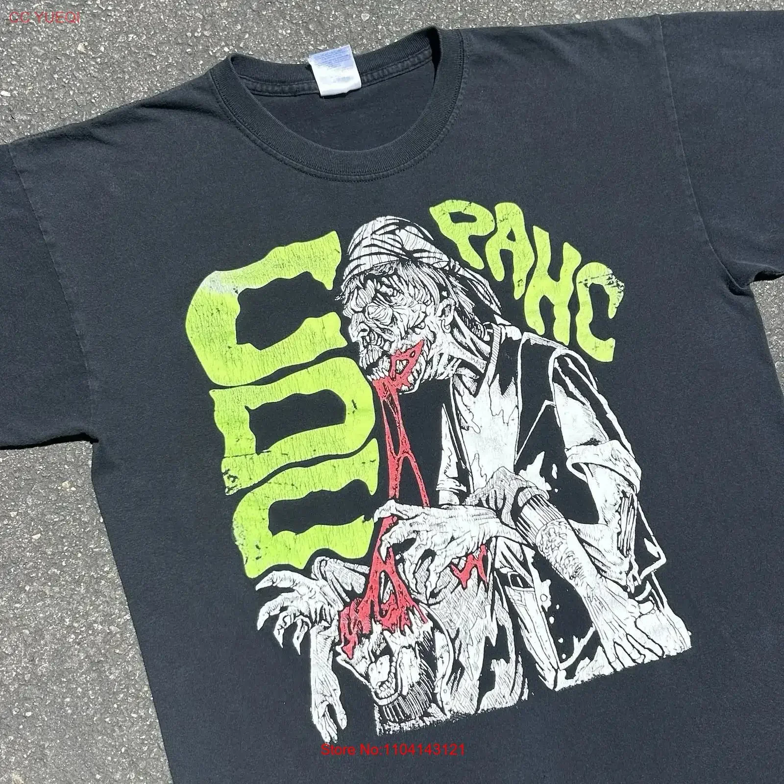 Vintage CDC Band T Shirt Punk PA Hardcore Rare Zombie Horror Size L Faded Black EUC vintage Washed Stretched Stylish homme