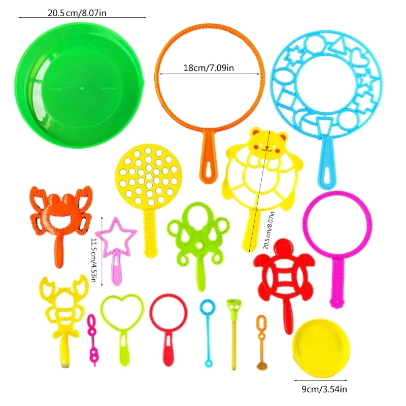 Exciting Bubble Maker Tool Set Birthday Party Collection for Outdoor Activities Multicolored Bubble Wand Collection