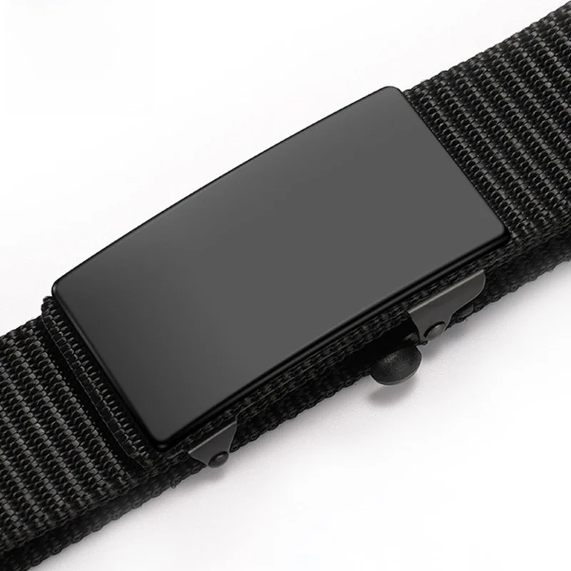 Men's Canvas Belt Nylon Automatic Buckle Casual Fashion Inner Wear Work Pants Youth Leisure Trendy Men's Fashion Accessory