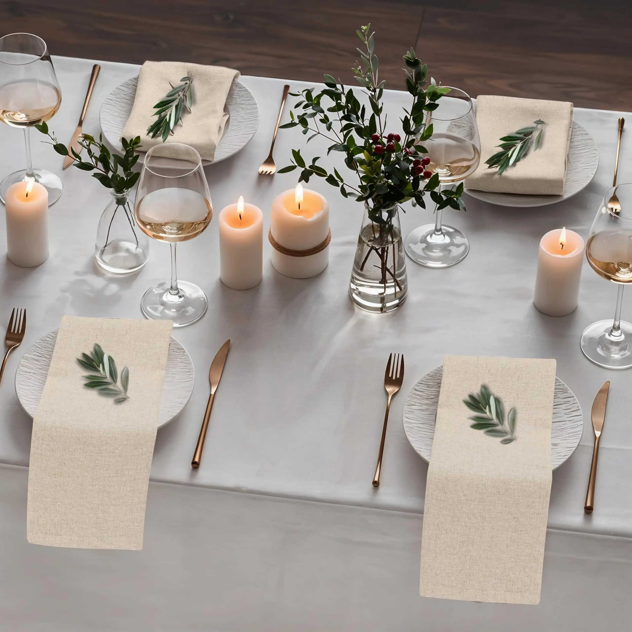 Linen Napkins Set of 6/10/12, 30x30cm Cotton Linen Napkins Cloth Washable, Soft, Dinner Napkins for Wedding, Parties, Christmas