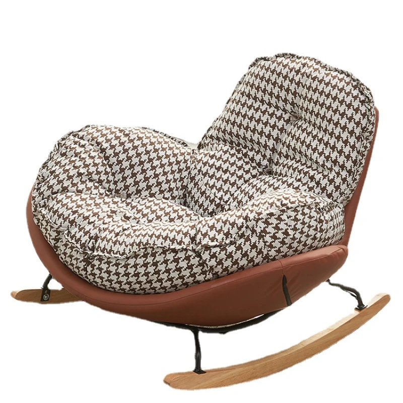 TLL Sofa Simple Recliner Balcony Houndstooth Leisure Lazy Rocking Chair