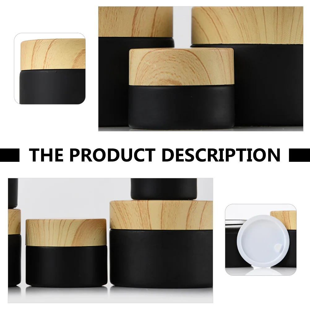 4개 소형 유리 용기 크림 병 휴대용 여행용 내구성 리필 가능 화장품 50g 유리 병 크림 병