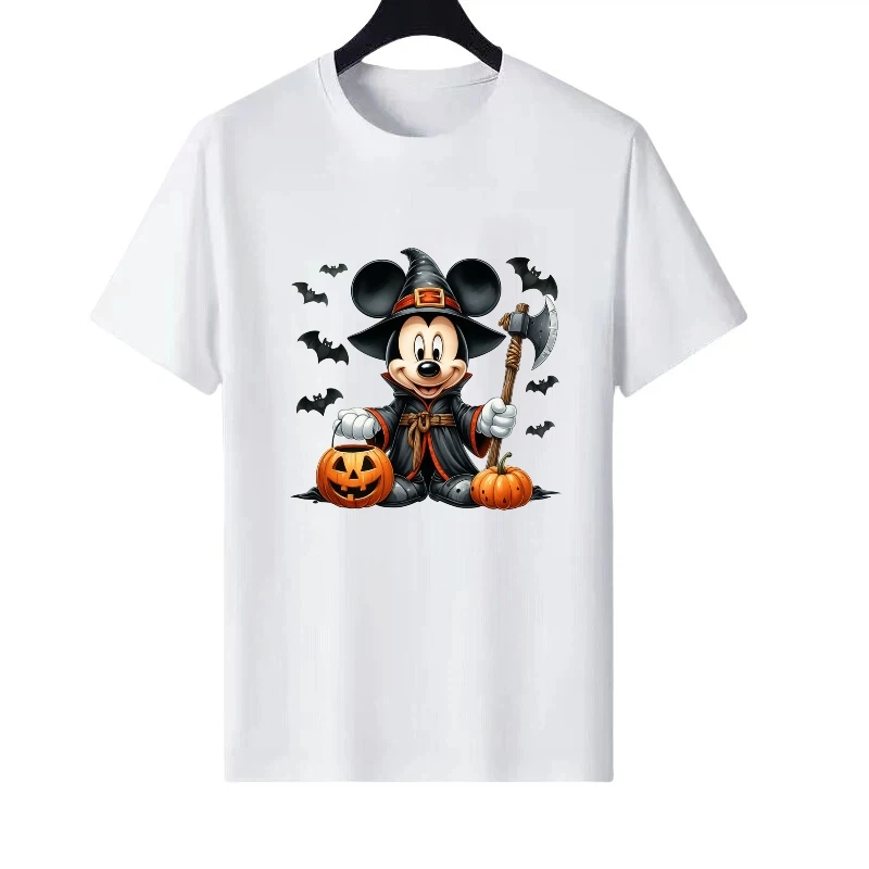 ديزني ميكي ماوس نمط Kawaii جولة الرقبة امرأة الوالدين والطفل الملابس أعلى السيدات رخيصة قصيرة الأكمام تي شيرت الرجال بلوزات