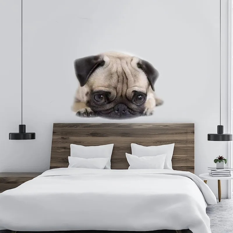 Tri koshki WCS860 PUG dog Wall Sticker Waterproof Decal PVC Home Decoration Kids Room Door Living Room Toile