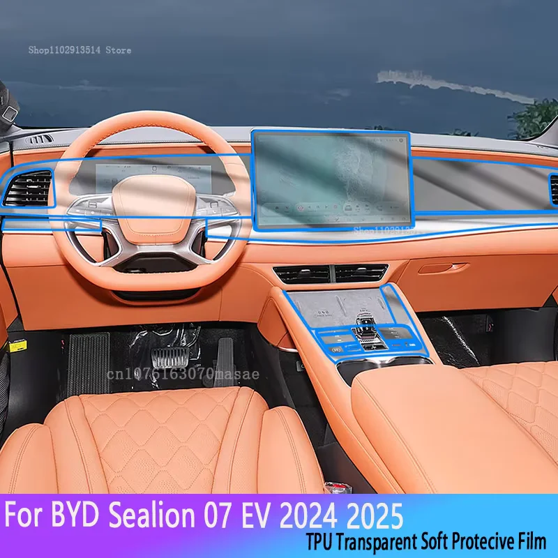 

For BYD Sealion 07 EV 2024 Car Interior GPS Navigation Film LCD Screen TPU Protective Protector Decoration Stickers