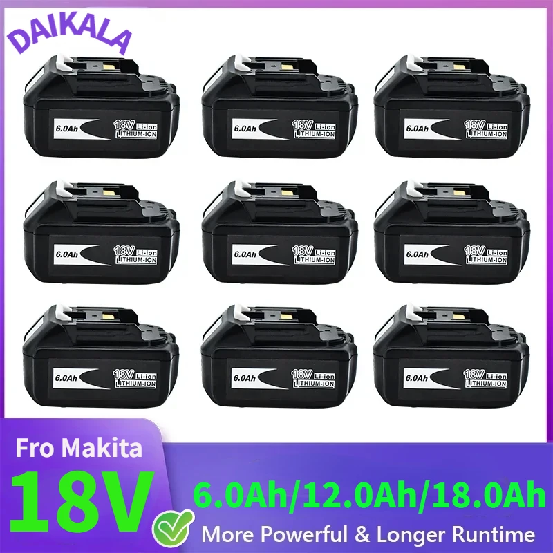 

Makita 18V 6Ah аккумулятор BL1850 BL1860 BL1860 1840 LXT литий-ионный инструмент Électriques BL1840B BL1830 194205-3 LXT-400