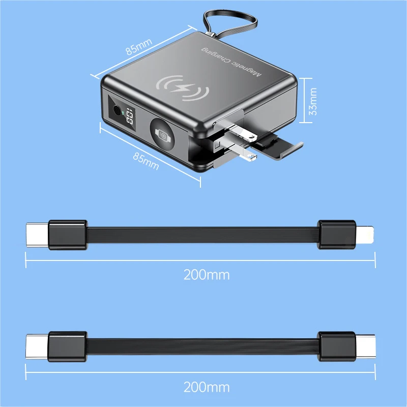 15000mAh Magnetic Wireless Charge Power Bank for iPhone 14 13 Apple Watch Xiaomi Huawei 22.5W Fast Charge Powerbank with AC plug