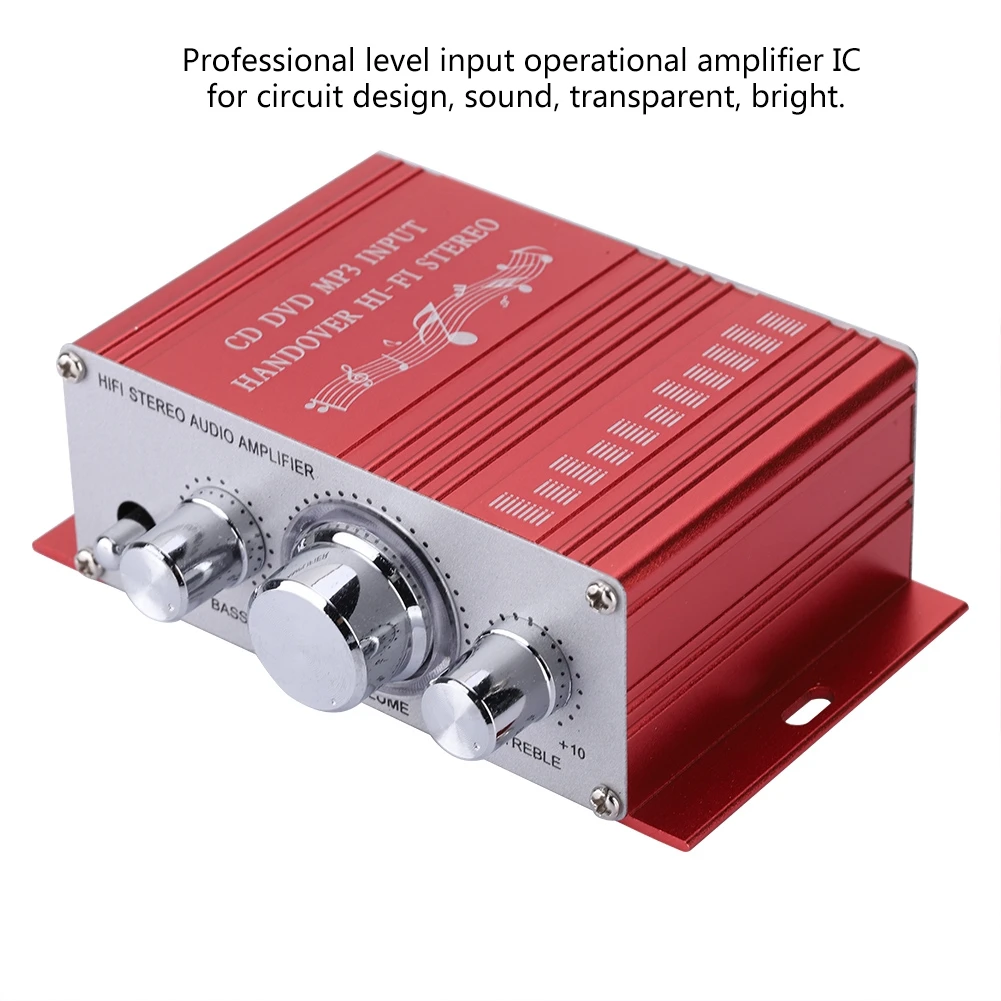 مكبر صوت للسيارة مضخم صوت تلقائي صغير للسيارة الرقمية مضخم تلقائي Hifi صوت موسيقى CD DVD مشغل MP3 FM مكبر صوت للسيارة الرقمية