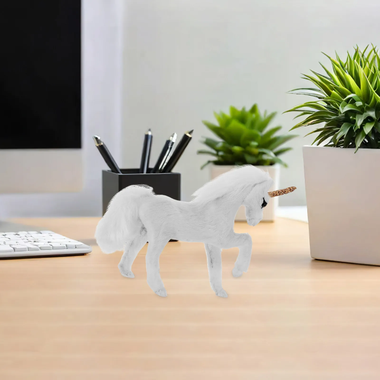 2Pcs Mini Unicorn Decoration Elegant Warm Aesthetic Realistic Design Easy Clean Versatile Use Photography Prop Themed Room Decor