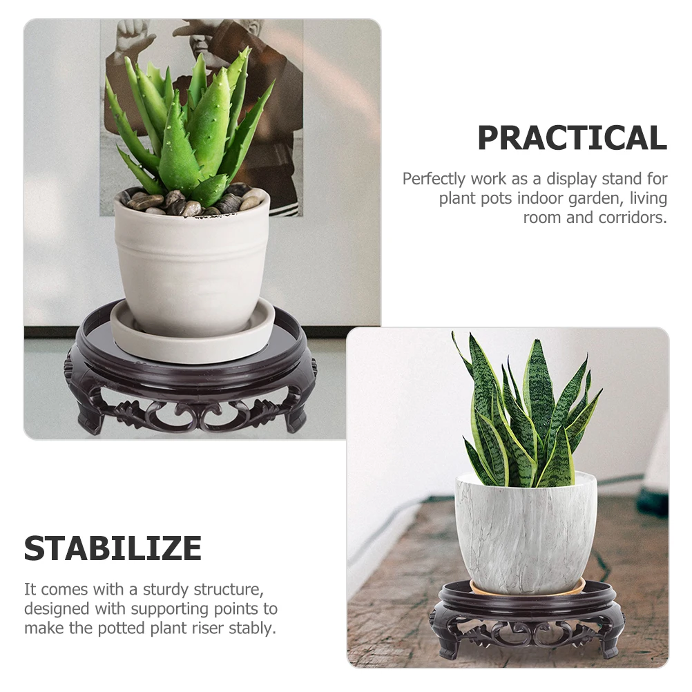 

4 Pcs Vase Flower Pot Base Figure Display Stand Chinese Ornaments Table Top Office