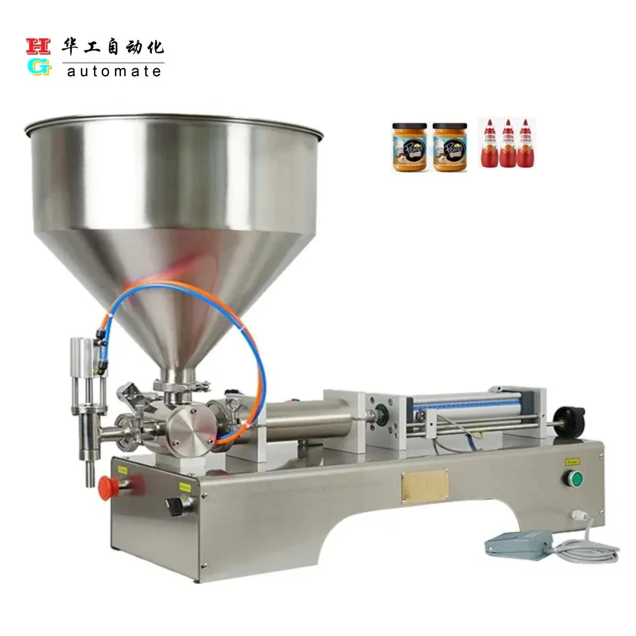 Semi Automatic Pneumatic Paste Filling Machine For Cream Honey Shampoo Cosm etic Paste Filler Thick Liquid