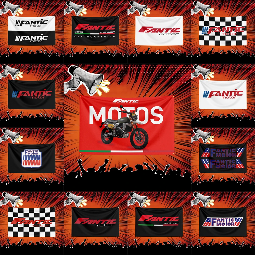 Fantic Motorcycle Flag  Polyester Banner For Garage Man Cave Wall Decor Biker Gift