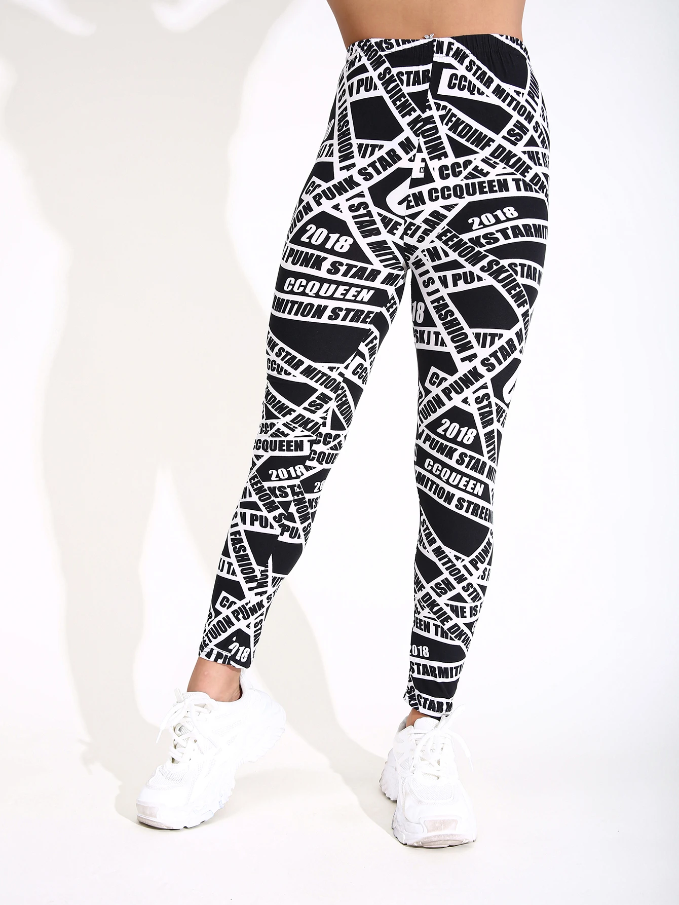 

Autumn Winter 1PACK Women's Letter Cloth Strips Sexy Tight Legging Casual Sports Elegant Fitness Yoga Pants