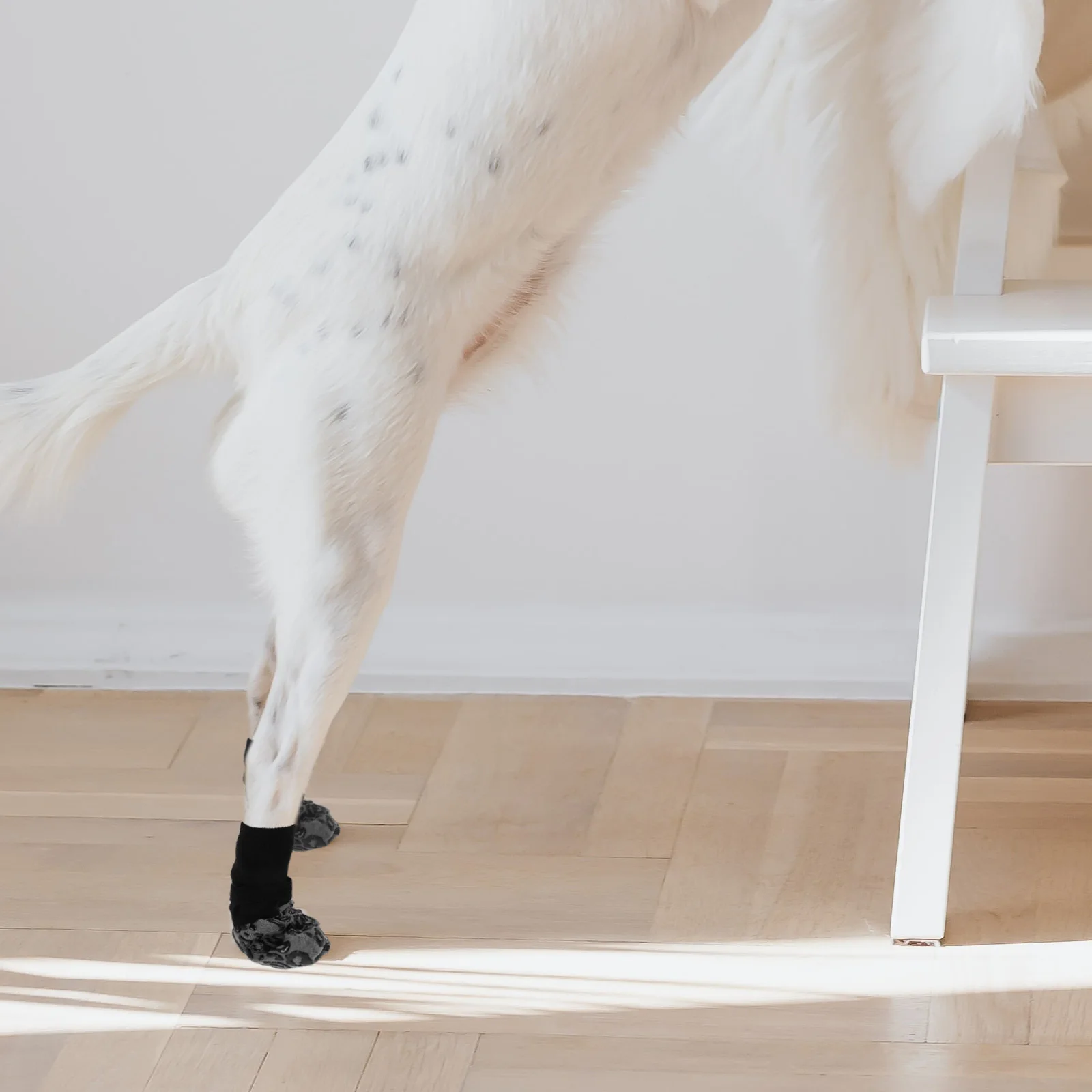 

4Pcs Pet Anti-Slip Socks for Dogs Cats - Non Slip Grip Paw Protection - Quiet Hardwood Floor Indoor Outdoor Use - Medium Large