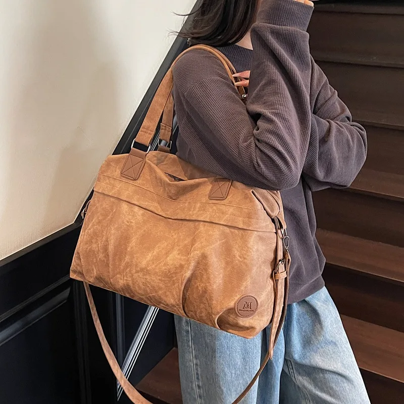 

Женская большая сумка с напуском 2025 года, кошелек через плечо большой вместимости, легкая сумка свободного покроя, просторная, легкая