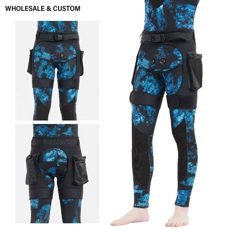 Wholesale Custom Men Neoprene Wetsuit Tech Shorts Submersible Big Pocket Thigh Pants Bandage for Underwater Snorkeling Surf 3MM