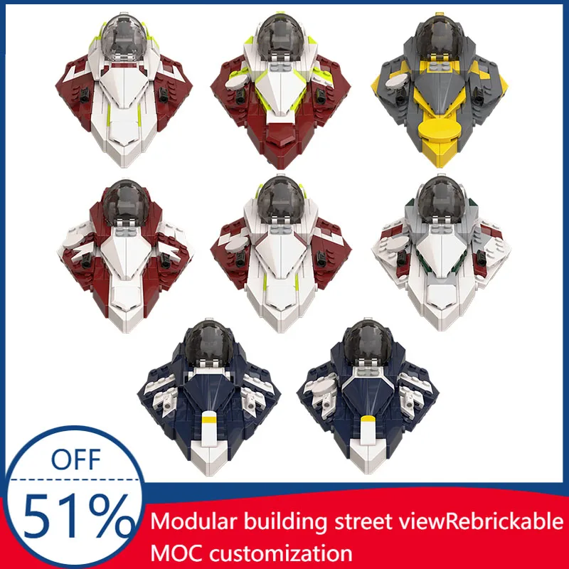 

MOC Star Battle Series Agile Starfighter Model Building Block Bricks DIY Creative Assembly Educational Toy For Kids Popular Gift
