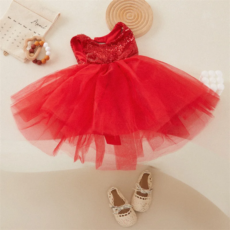 Tregren 1-5Y Toddler Girls Princess Dress Back Heart Hollow Out Birthday Party Dress Ball Gown Tutu Tulle Formal Pageant Dresses