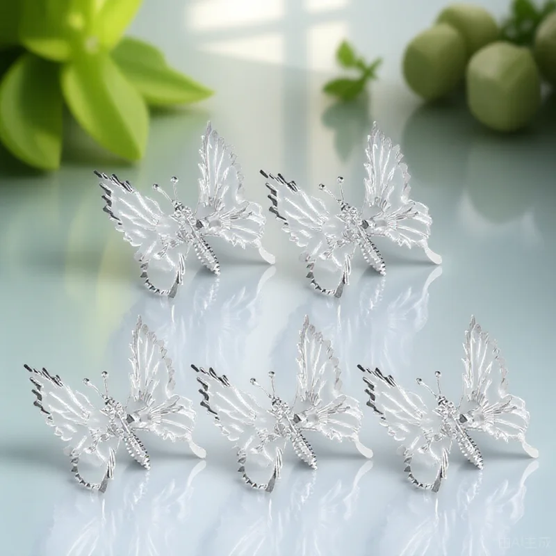 

5 Pcs Butterfly Hair Barrettes Butterflies Hairpins Duck Bill Clips Artificial Duckbill for
