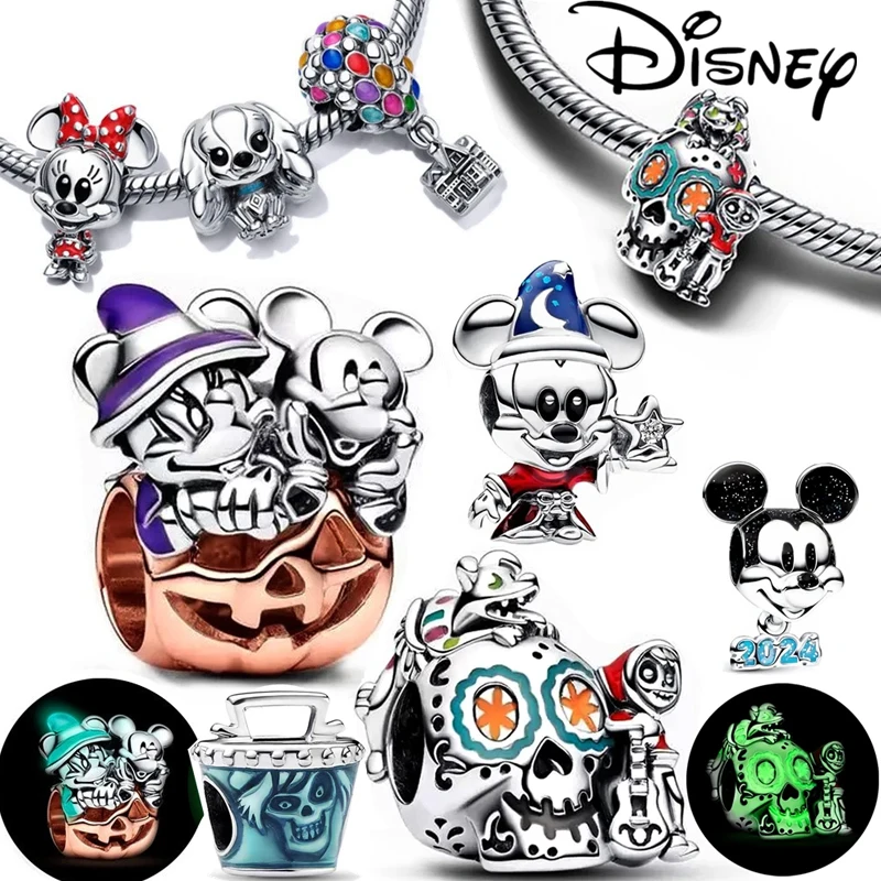 Disney Stitch Minnie Mouse Winnie Charms Dangle Fit Pandora Charms Silver Original Bracelet for Jewelry Making