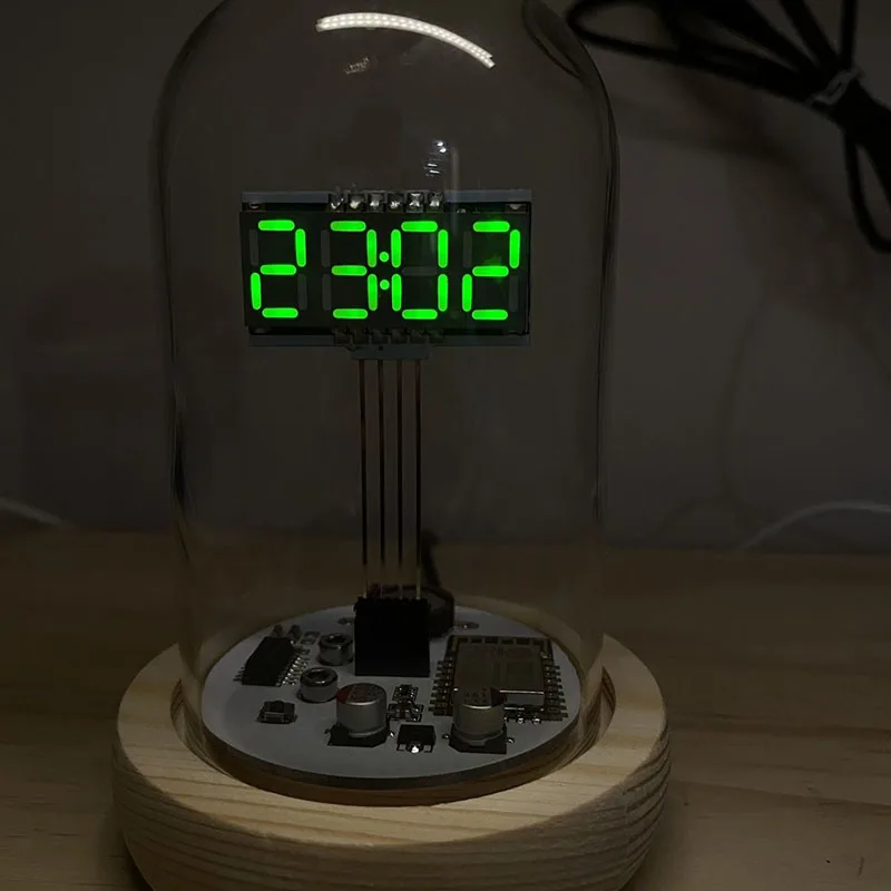 Retro Table Clock WiFi Calibration Clock USB Power Plug-in Living Room Nixie Clocks Transparent Computer Desk Aesthetic Decor