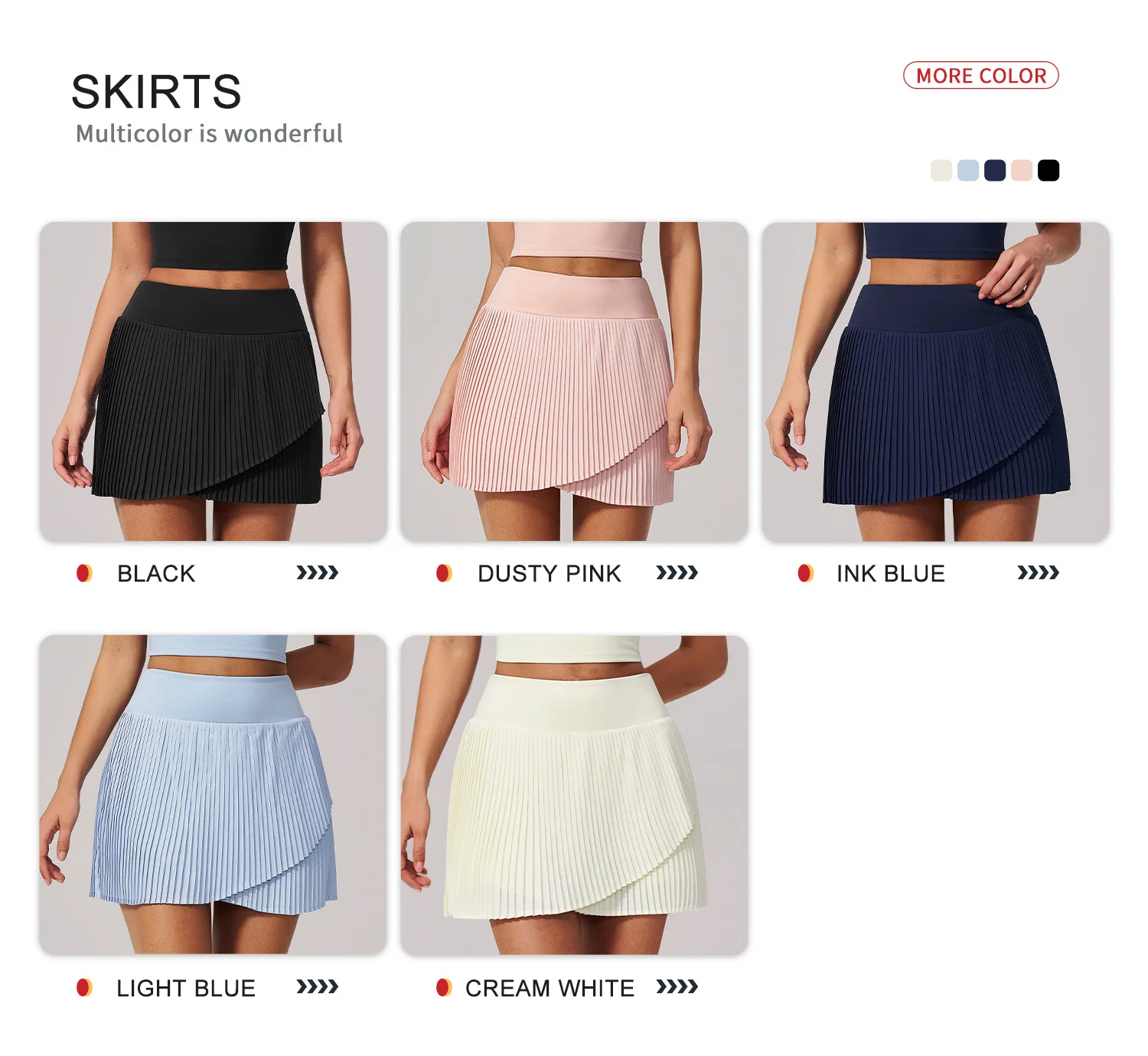 SOISOU Nylon Women Two Pieces Yoga Set Ribbed V-Neck Gym Top Sport Tennis Skirt 2pcs Suit Sportswear Workout Clothes 5 Colors