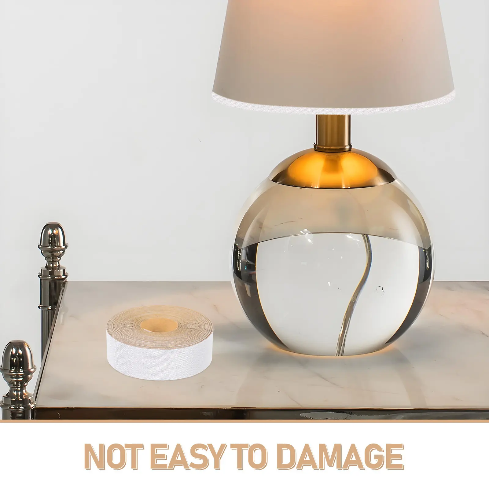 2 Rolls Stylish Lampshade Edging Cloth Tape Self Adhesive Fabric Strip for Light Shade DIY Craft Home Decor Living Room Bedroom