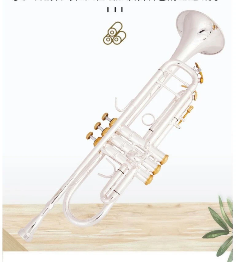 Bach high quality Trumpet Model LT198gs-85 plate with silver gold-plated Trumpete trompete with Original case Musical Instrument