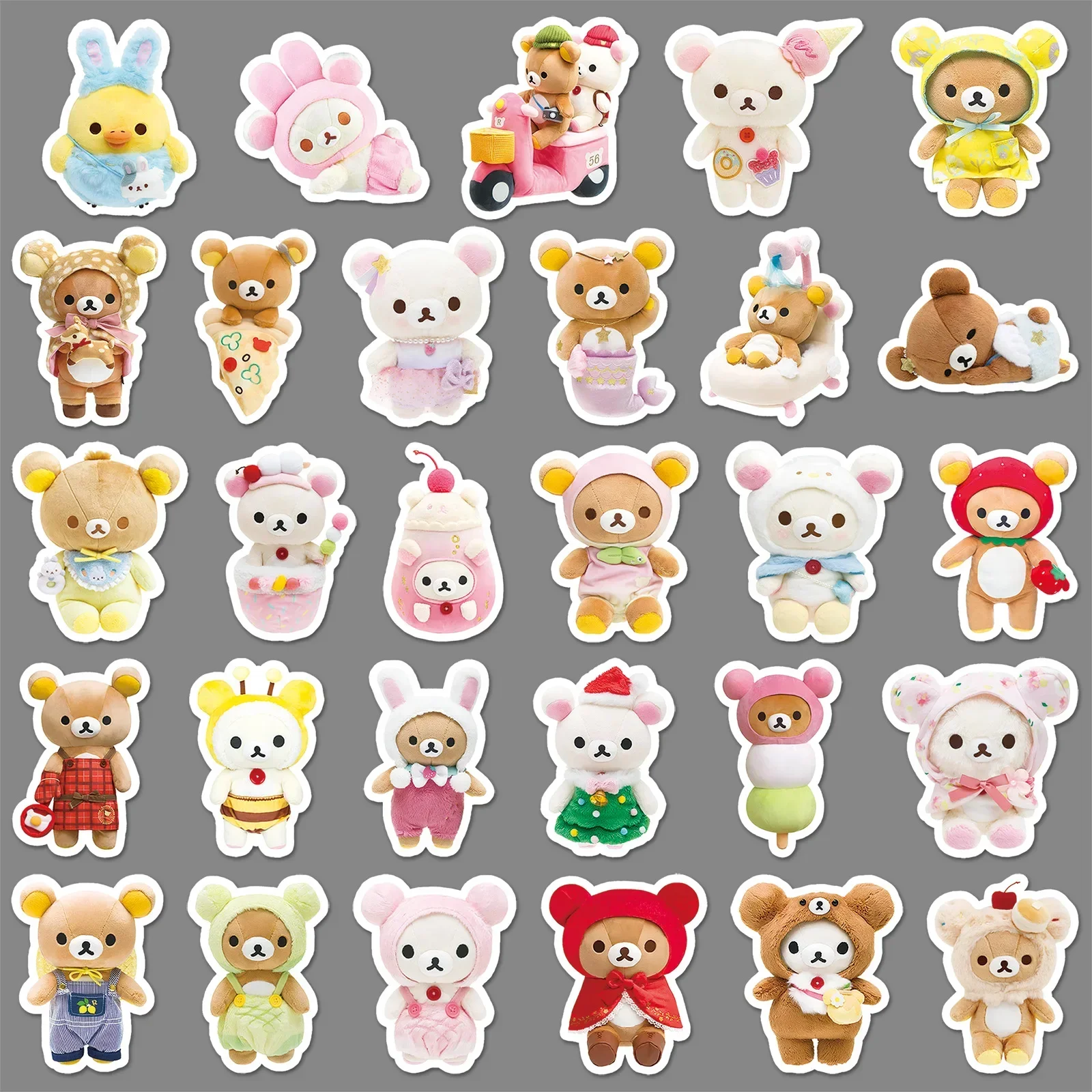 54 قطعة ملصقات Rilakkuma Kawaii أنيمي الاسترخاء الدب DIY بها بنفسك لوازم الفن دفتر القرطاسية المقرب كوب ماء ديكور اللعب الكلاسيكية هدية