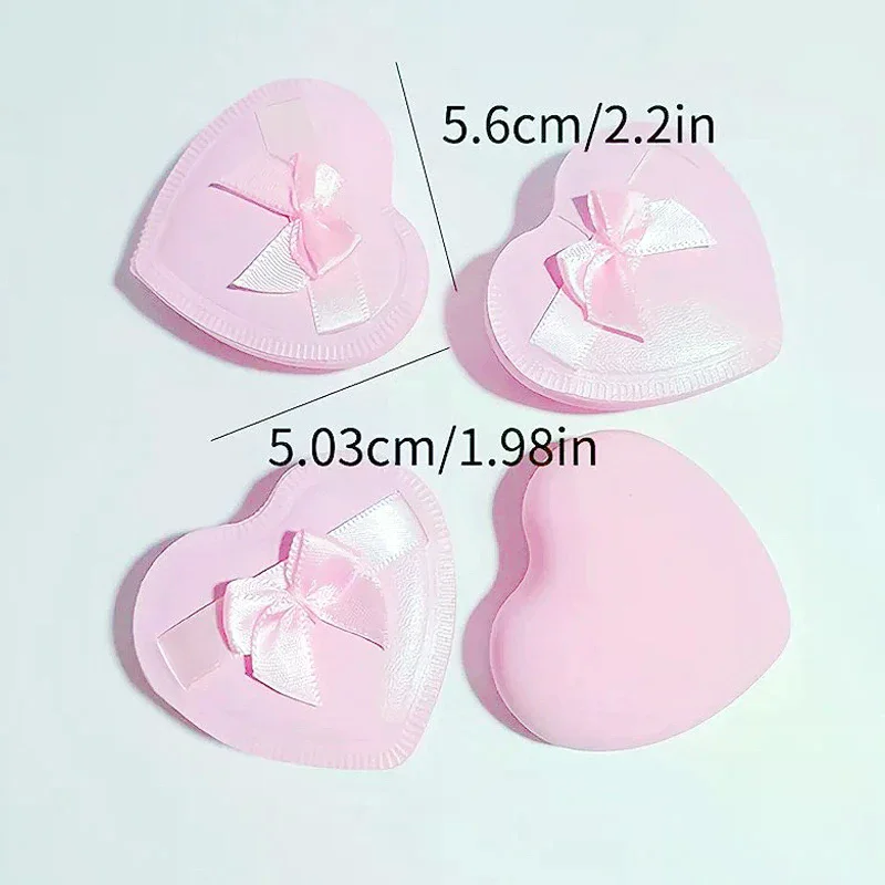พัฟแต่งหน้ารูปหัวใจ 2/5 ชิ้น ใช้ได้ทั้งแบบแห้งและแบบเปียก พัฟแป้งคุชชั่นเนื้อเนียนนุ่มเหมือนขนมสายไหม