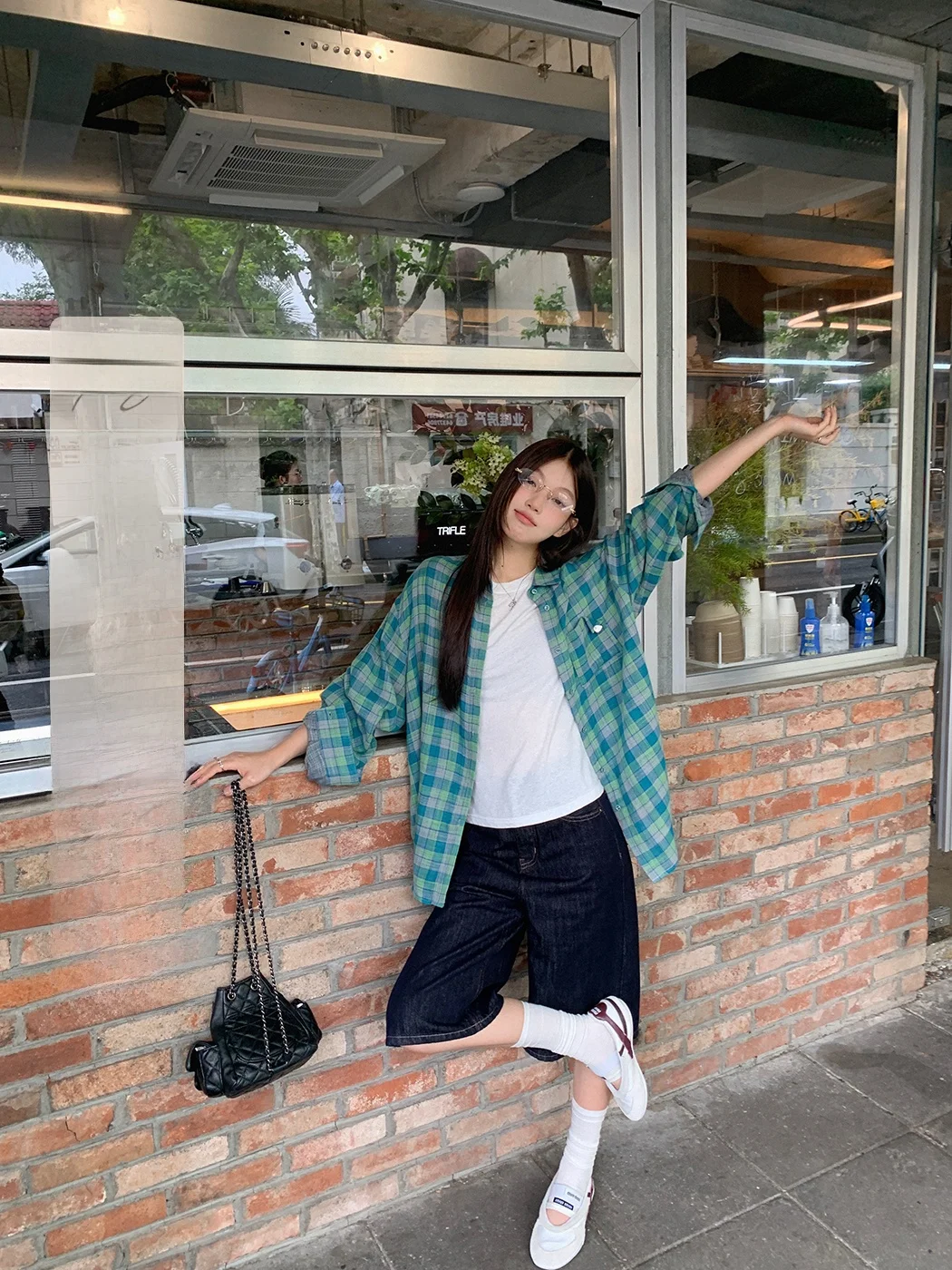 

Классическая хлопковая рубашка Ibell Zhang в клетку, 100% хлопок, с длинным рукавом, простой стиль, для повседневной носки, женская, свободного кроя, дышащая, приятная к коже.