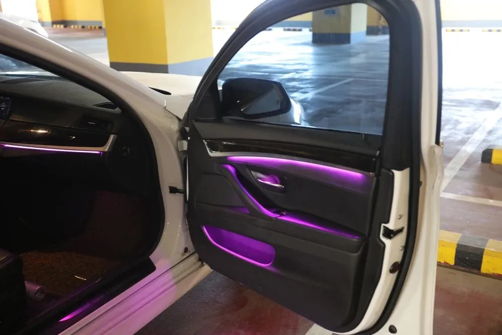 9-farbige LED-Ambientebeleuchtung für BMW 5er F10 F11 2010-2018 CIC NBT, Neon-Türbeleuchtung, Armaturenbrett- und Fußraumbeleuchtung, automatische dekorative LED-Streifen