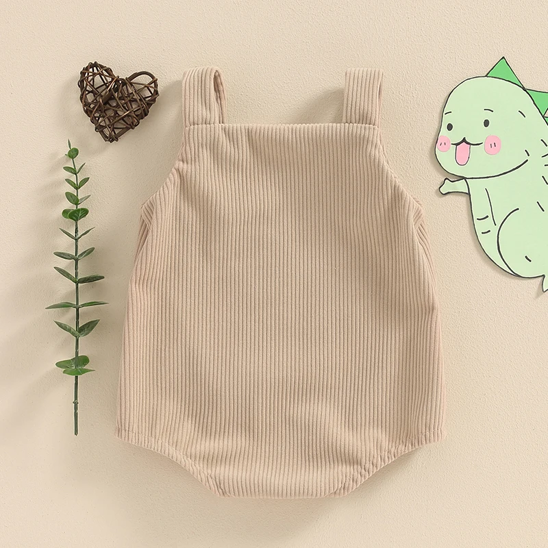 Infant Baby Girls Boys Rompers Fashion Sleeveless Dinosaur/Shark Embroidery Jumpsuits Summer Casual Newborn Clothes