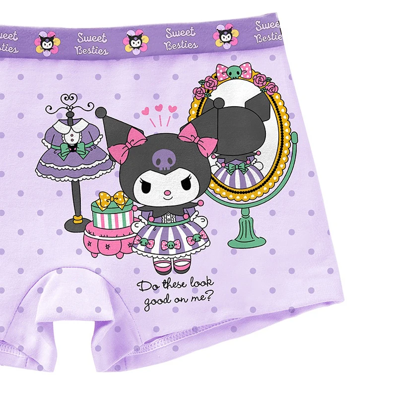 Kuromi Bambino Mutande Ragazzo Mutandine Slip in cotone da donna Intimo Boxer per bambini Mutandine Ragazza Pantaloncini Slip in scatola Pantaloncini