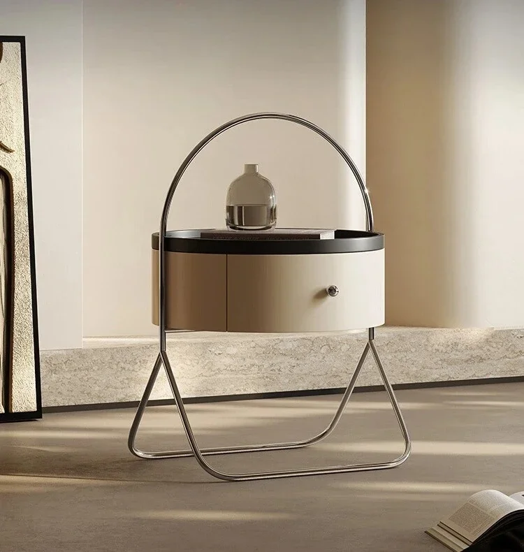 A   Modern Small Apartment Spot Locker Light Luxury Bedside Cabinet