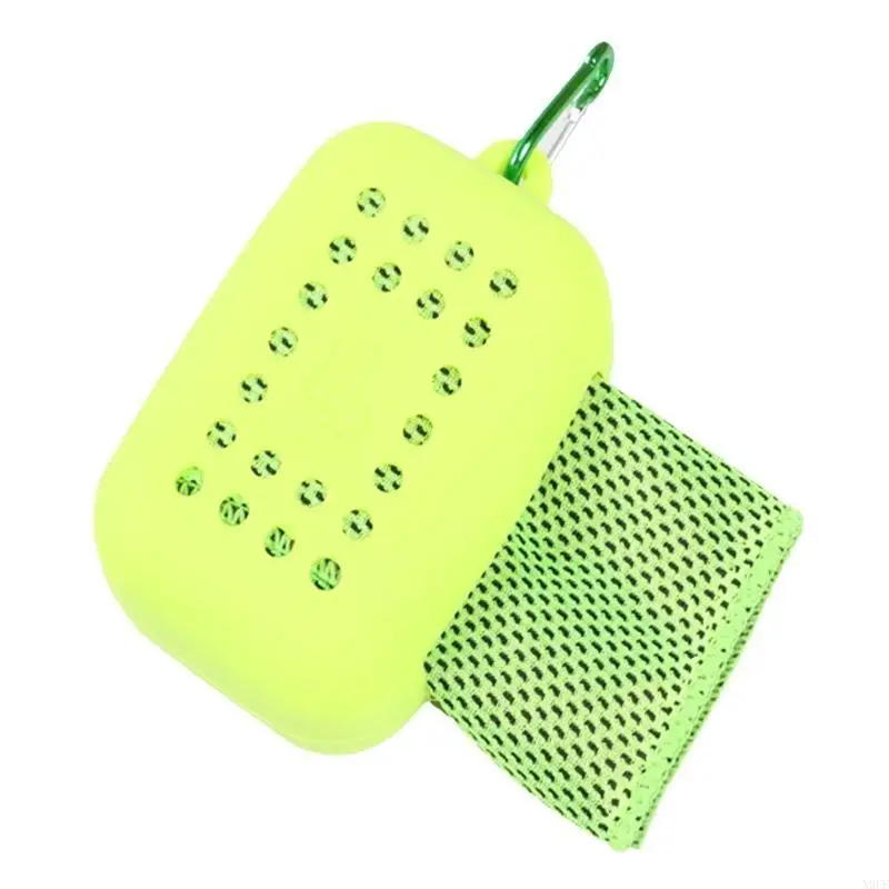 

X9FF Multifunction Cooling Towel Outdoor Sports Towel Fast Drying Ice Towel with Silicone for Case for Yoga Workout Hiking Tr