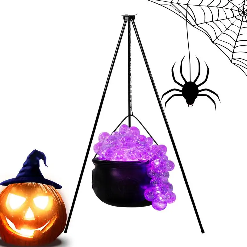 

Large Witches Cauldron on Tripod Candy Bucket Party Decoration for Home Porch Yard Sturdy Portable Scary Decorative Bowls